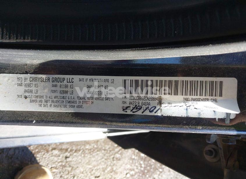 Photo 9 of 2012 Chrysler 200 TOURING (VIN 1C3CCBBG2CN268845)