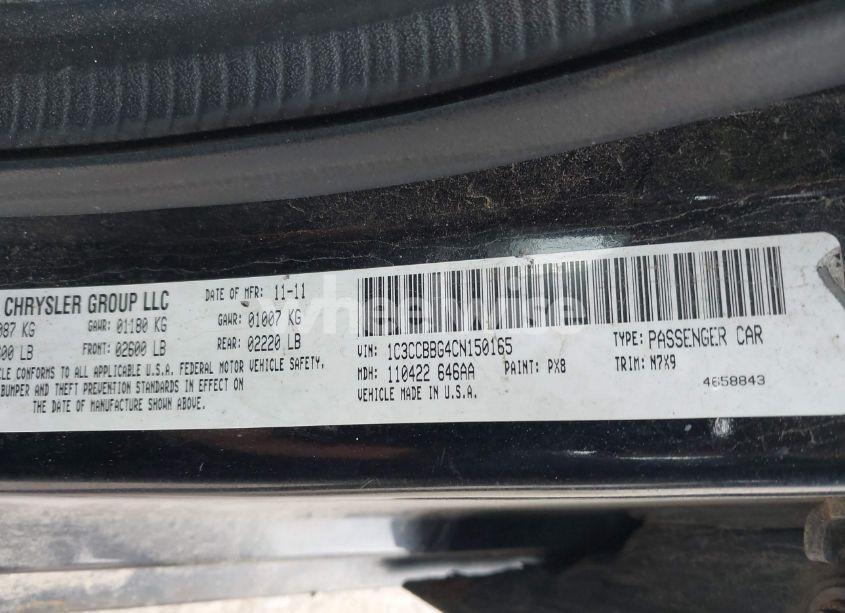 Photo 9 of 2012 Chrysler 200 TOURING (VIN 1C3CCBBG4CN150165)