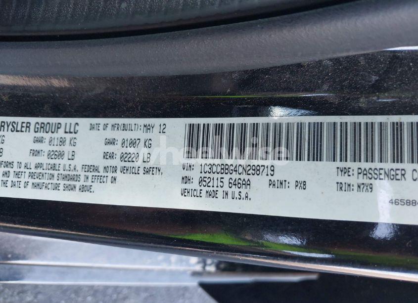 Photo 9 of 2012 Chrysler 200 TOURING (VIN 1C3CCBBG4CN298719)