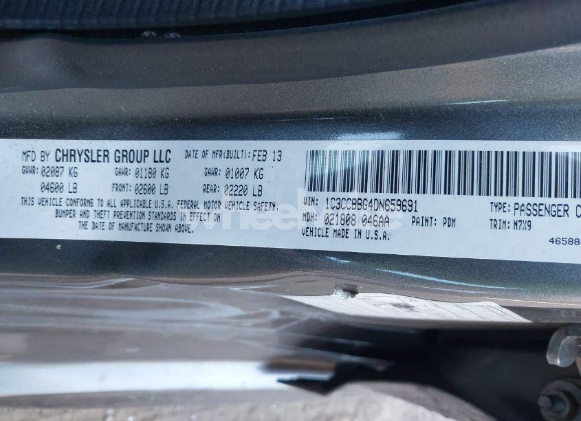 Photo 9 of 2013 Chrysler 200 TOURING (VIN 1C3CCBBG4DN659691)