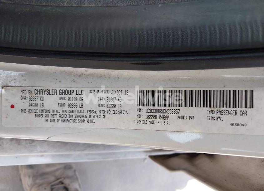 Photo 9 of 2013 Chrysler 200 TOURING (VIN 1C3CCBBG5DN559857)