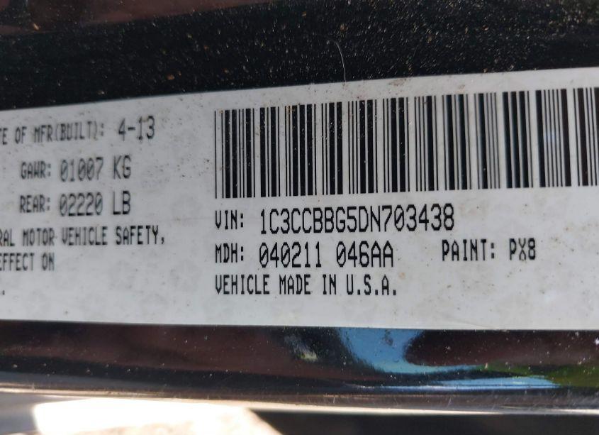 Photo 9 of 2013 Chrysler 200 TOURING (VIN 1C3CCBBG5DN703438)