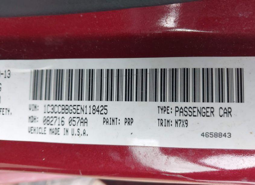 Photo 9 of 2014 Chrysler 200 TOURING (VIN 1C3CCBBG5EN118425)