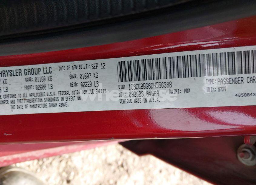 Photo 9 of 2013 Chrysler 200 TOURING (VIN 1C3CCBBG6DN556398)