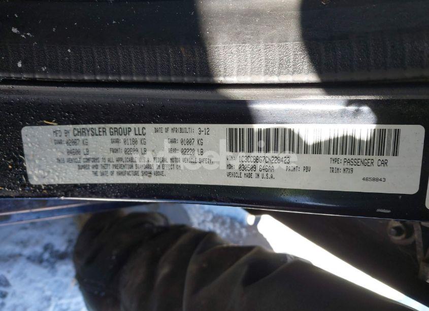 Photo 9 of 2012 Chrysler 200 TOURING (VIN 1C3CCBBG7CN228423)