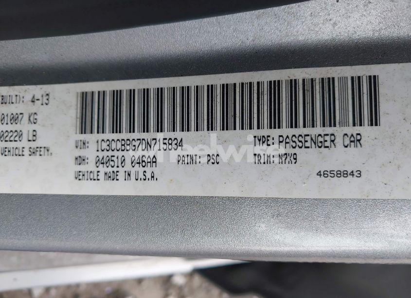 Photo 9 of 2013 Chrysler 200 TOURING (VIN 1C3CCBBG7DN715834)