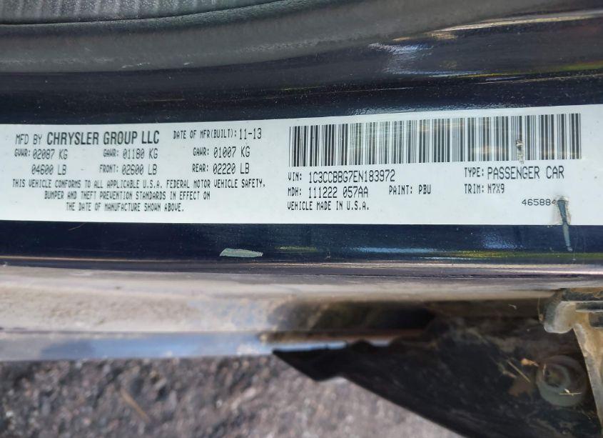 Photo 9 of 2014 Chrysler 200 TOURING (VIN 1C3CCBBG7EN183972)