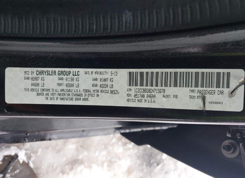 Photo 9 of 2013 Chrysler 200 TOURING (VIN 1C3CCBBG8DN715678)