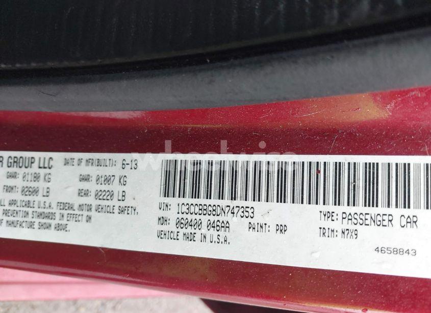 Photo 9 of 2013 Chrysler 200 TOURING (VIN 1C3CCBBG8DN747353)