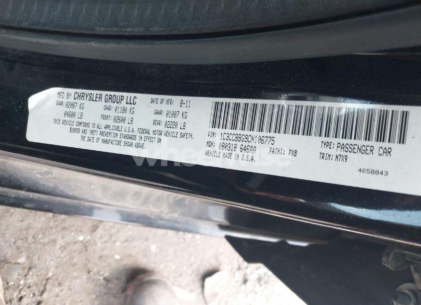 Photo 9 of 2012 Chrysler 200 TOURING (VIN 1C3CCBBG9CN106775)