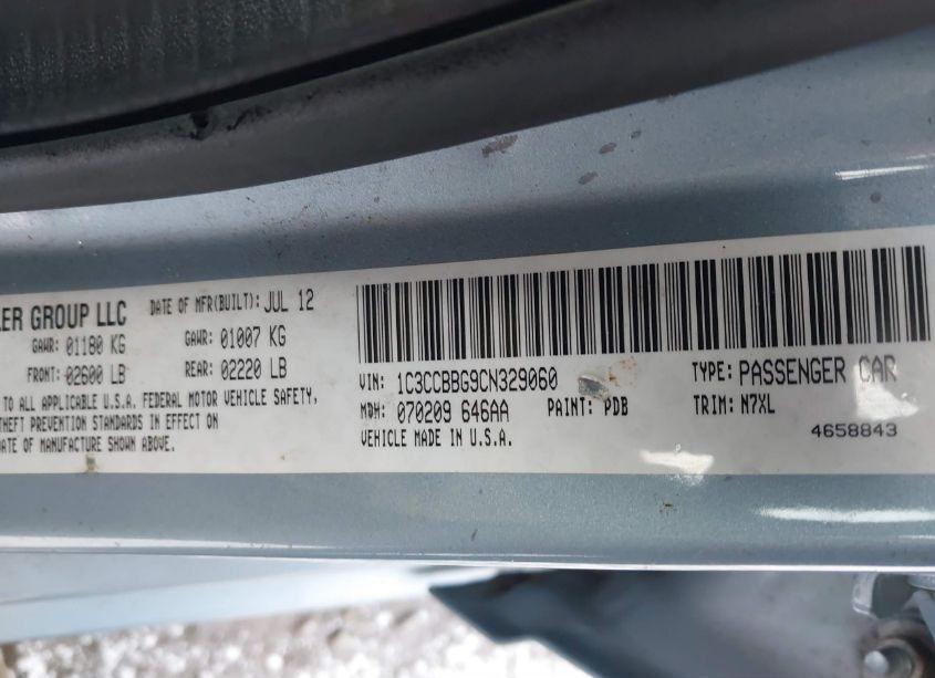 Photo 9 of 2012 Chrysler 200 TOURING (VIN 1C3CCBBG9CN329060)