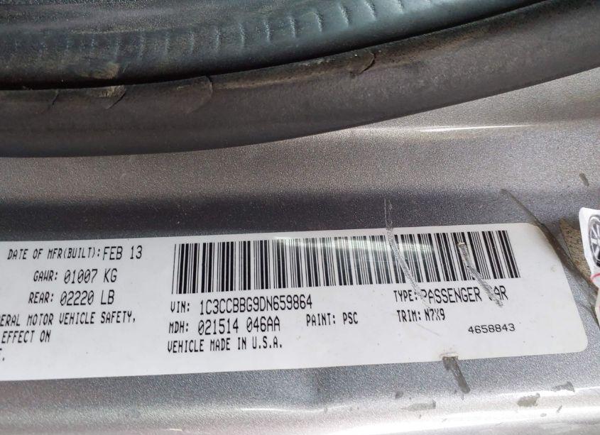 Photo 9 of 2013 Chrysler 200 TOURING (VIN 1C3CCBBG9DN659864)