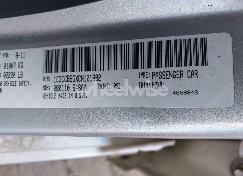 Photo 9 of 2012 Chrysler 200 TOURING (VIN 1C3CCBBGXCN101892)