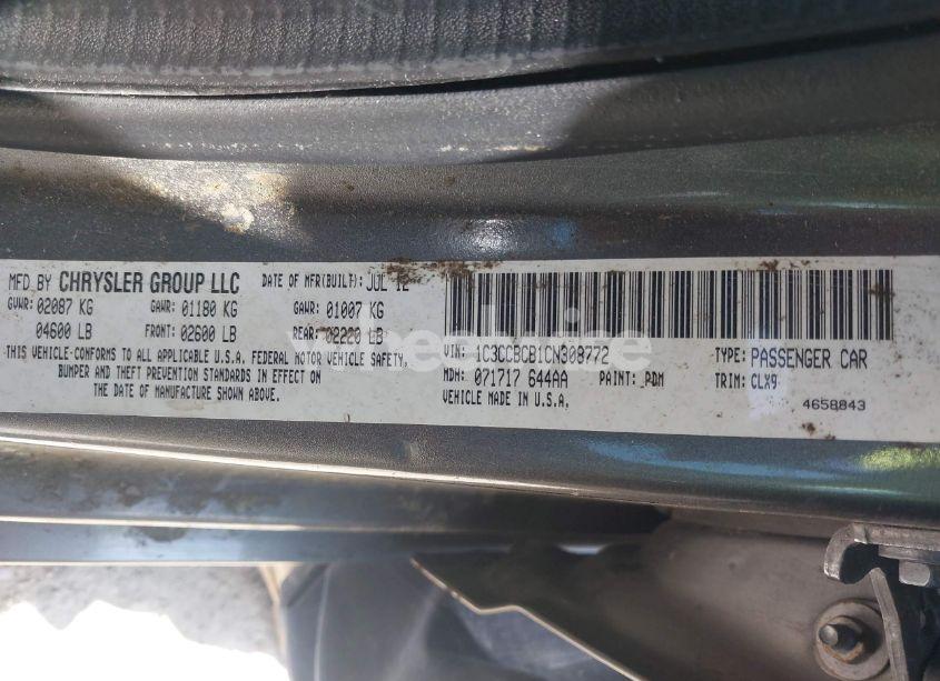 Photo 9 of 2012 Chrysler 200 LIMITED (VIN 1C3CCBCB1CN308772)