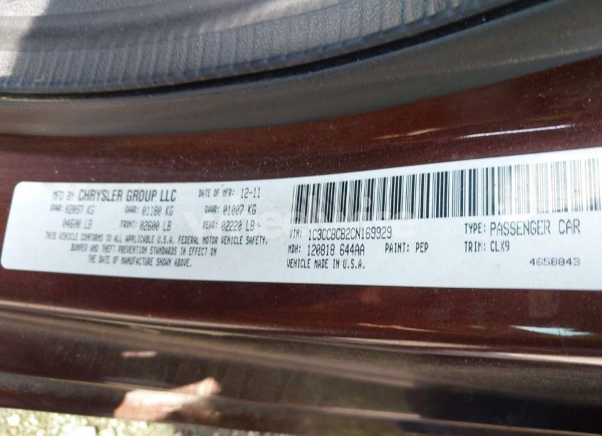Photo 9 of 2012 Chrysler 200 LIMITED (VIN 1C3CCBCB2CN169929)