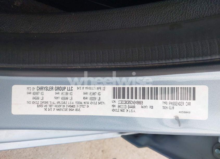 Photo 9 of 2012 Chrysler 200 LIMITED (VIN 1C3CCBCB5CN249869)