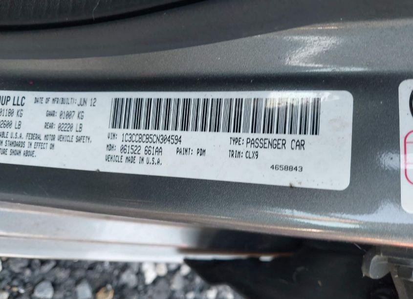 Photo 9 of 2012 Chrysler 200 LIMITED (VIN 1C3CCBCB5CN304594)