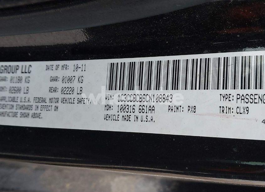 Photo 9 of 2012 Chrysler 200 LIMITED (VIN 1C3CCBCB6CN108843)