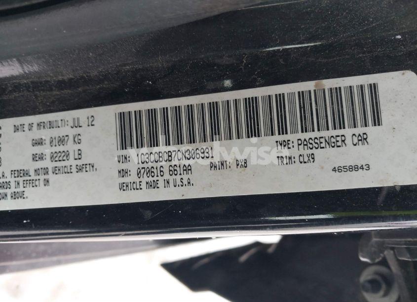 Photo 9 of 2012 Chrysler 200 LIMITED (VIN 1C3CCBCB7CN306931)