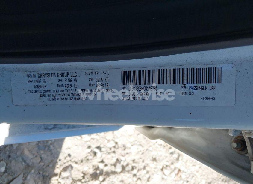 Photo 9 of 2012 Chrysler 200 LIMITED (VIN 1C3CCBCBXCN140761)