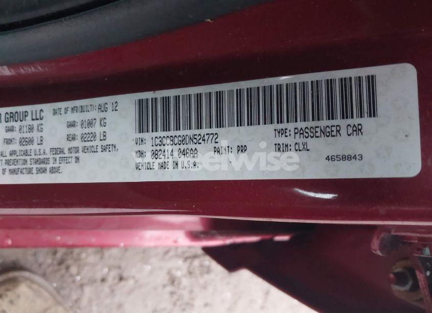 Photo 9 of 2013 Chrysler 200 LIMITED (VIN 1C3CCBCG0DN524772)