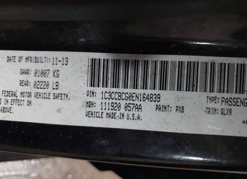 Photo 9 of 2014 Chrysler 200 LIMITED (VIN 1C3CCBCG0EN164839)