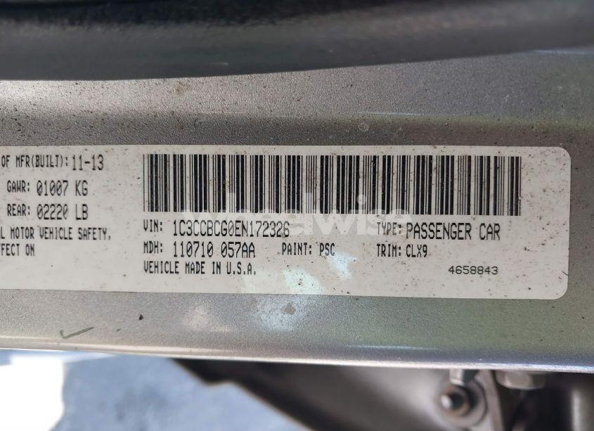 Photo 9 of 2014 Chrysler 200 LIMITED (VIN 1C3CCBCG0EN172326)