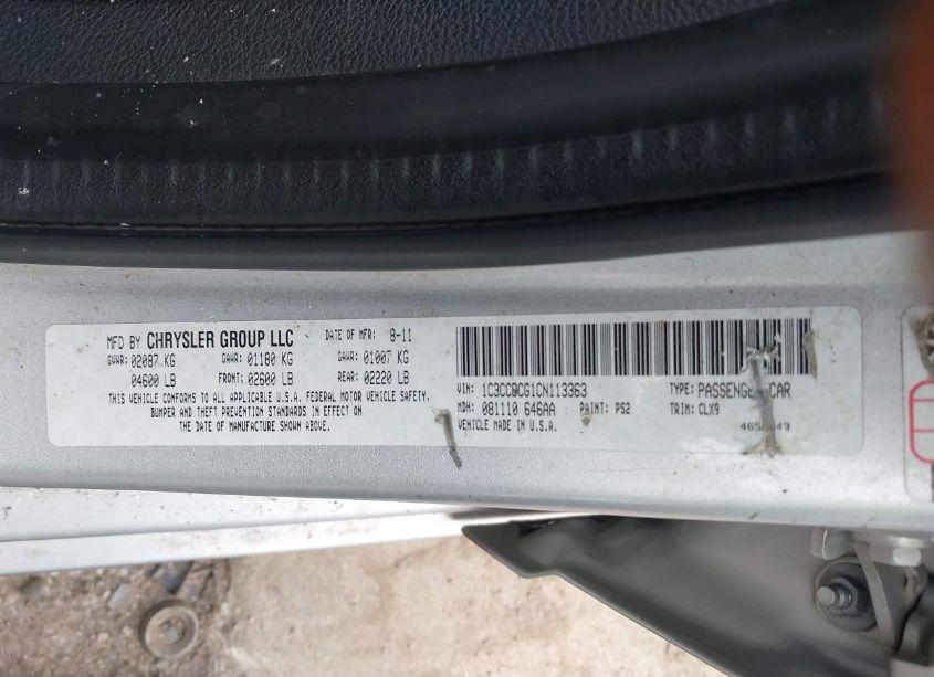 Photo 9 of 2012 Chrysler 200 LIMITED (VIN 1C3CCBCG1CN113363)