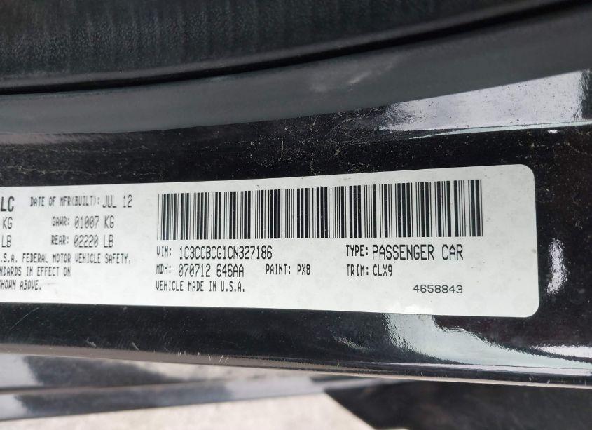 Photo 9 of 2012 Chrysler 200 LIMITED (VIN 1C3CCBCG1CN327186)