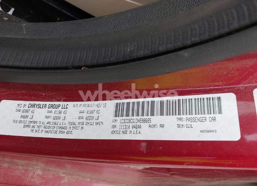 Photo 9 of 2013 Chrysler 200 LIMITED (VIN 1C3CCBCG1DN598685)