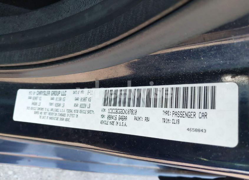 Photo 9 of 2012 Chrysler 200 LIMITED (VIN 1C3CCBCG3CN107810)