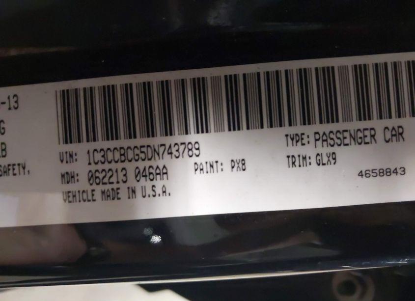 Photo 9 of 2013 Chrysler 200 LIMITED (VIN 1C3CCBCG5DN743789)