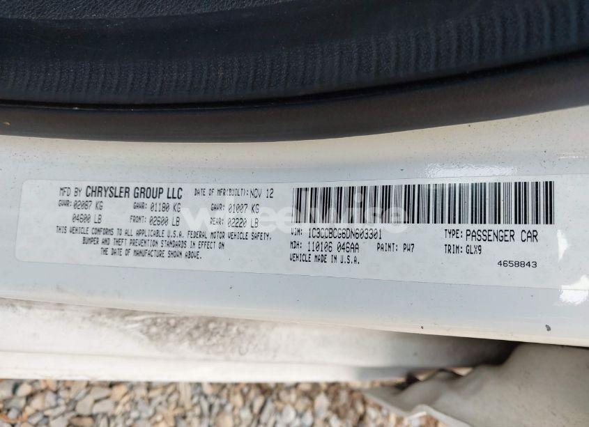 Photo 9 of 2013 Chrysler 200 LIMITED (VIN 1C3CCBCG6DN603301)