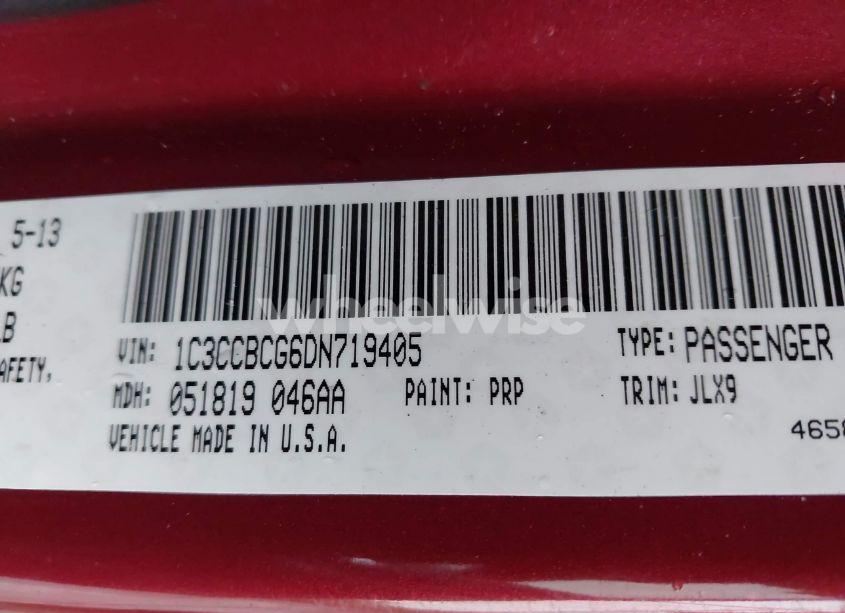 Photo 9 of 2013 Chrysler 200 LIMITED (VIN 1C3CCBCG6DN719405)