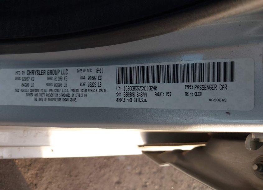 Photo 9 of 2012 Chrysler 200 LIMITED (VIN 1C3CCBCG7CN113240)