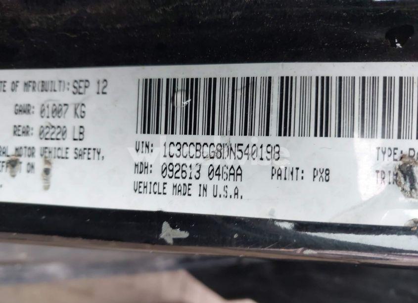 Photo 9 of 2013 Chrysler 200 LIMITED (VIN 1C3CCBCG8DN540198)