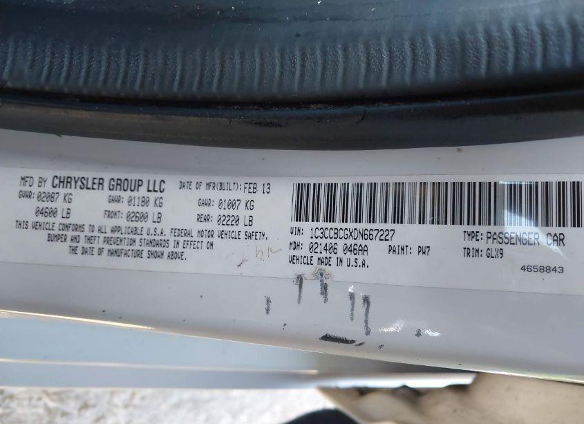 Photo 9 of 2013 Chrysler 200 LIMITED (VIN 1C3CCBCGXDN667227)