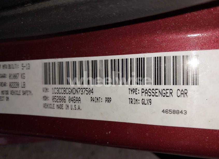 Photo 9 of 2013 Chrysler 200 LIMITED (VIN 1C3CCBCGXDN737504)