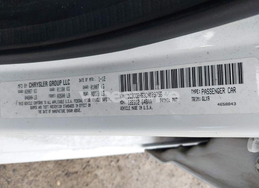 Photo 9 of 2012 Chrysler 200 S (VIN 1C3CCBHG3CN189756)