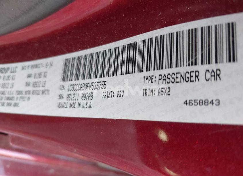 Photo 9 of 2015 Chrysler 200 LIMITED (VIN 1C3CCCAB0FN535755)