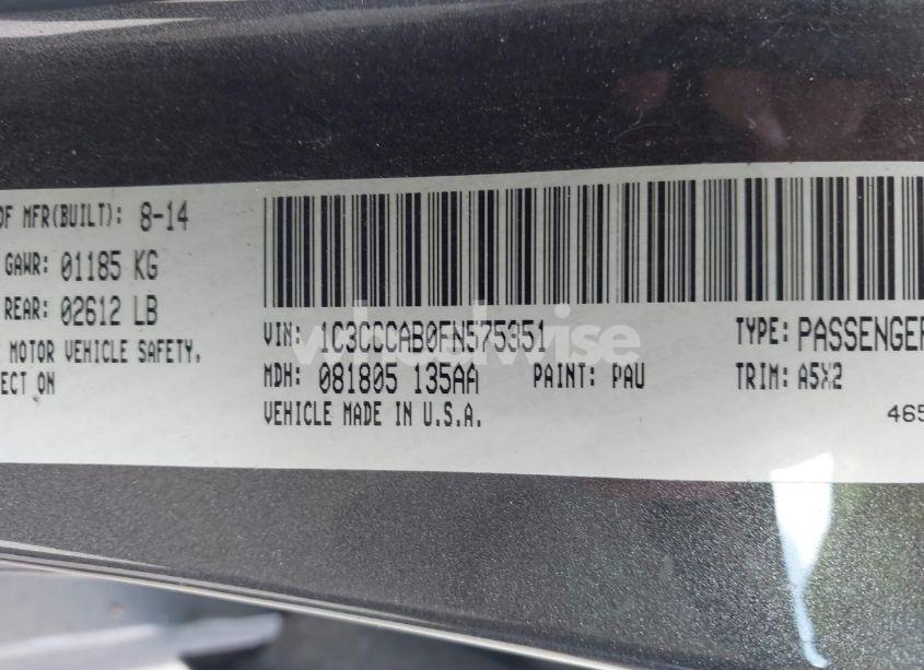 Photo 9 of 2015 Chrysler 200 LIMITED (VIN 1C3CCCAB0FN575351)