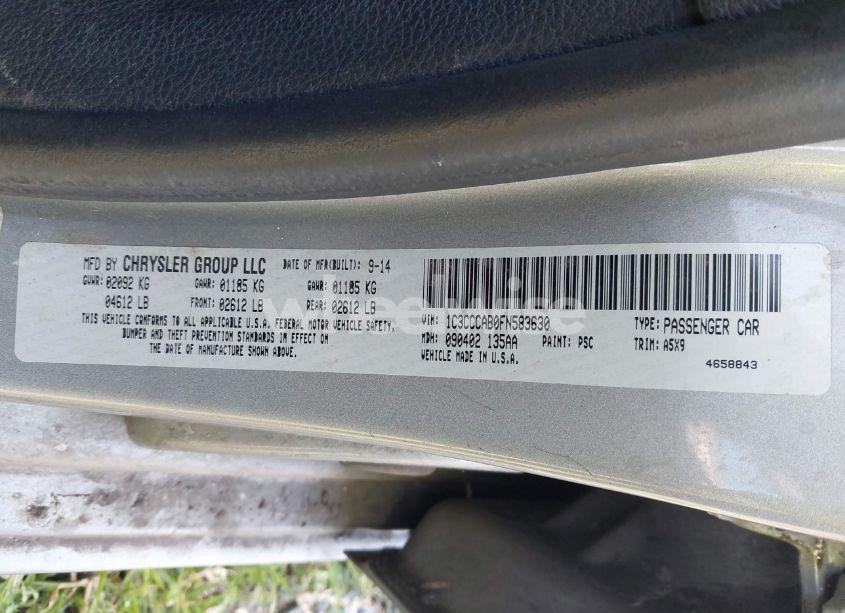 Photo 9 of 2015 Chrysler 200 LIMITED (VIN 1C3CCCAB0FN583630)