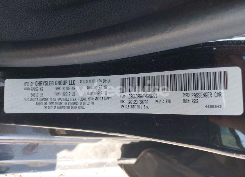 Photo 9 of 2015 Chrysler 200 LIMITED (VIN 1C3CCCAB0FN608221)