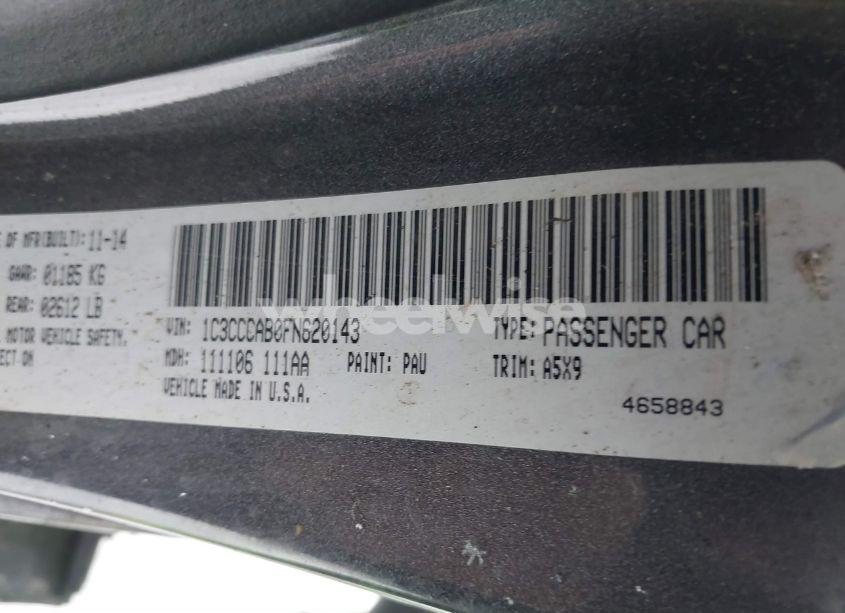 Photo 9 of 2015 Chrysler 200 LIMITED (VIN 1C3CCCAB0FN620143)