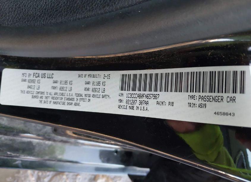 Photo 9 of 2015 Chrysler 200 LIMITED (VIN 1C3CCCAB0FN657967)