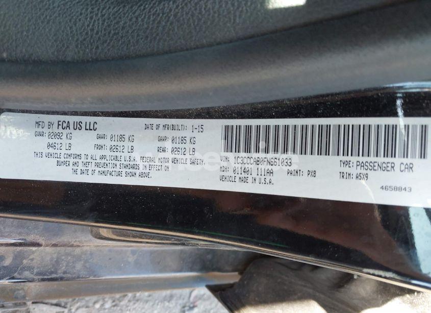 Photo 9 of 2015 Chrysler 200 LIMITED (VIN 1C3CCCAB0FN661033)