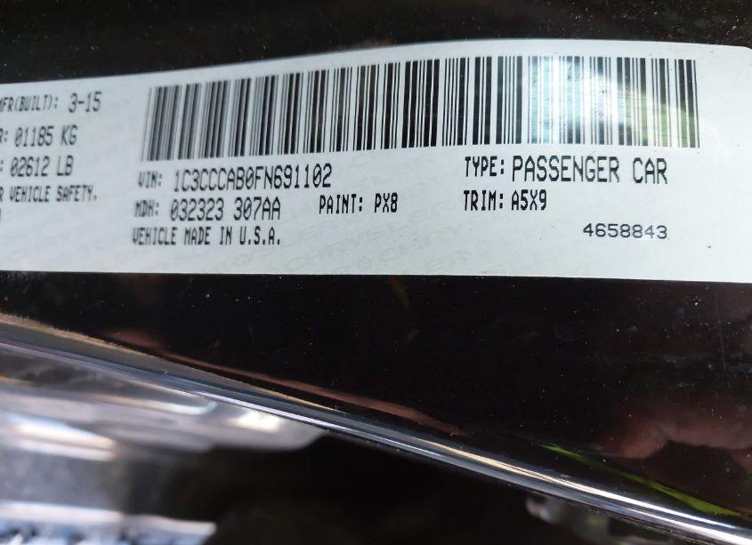 Photo 9 of 2015 Chrysler 200 LIMITED (VIN 1C3CCCAB0FN691102)