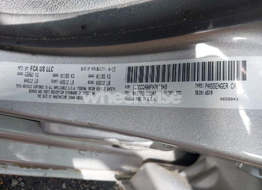 Photo 9 of 2015 Chrysler 200 LIMITED (VIN 1C3CCCAB0FN701949)