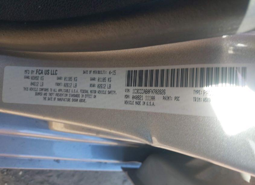 Photo 9 of 2015 Chrysler 200 LIMITED (VIN 1C3CCCAB0FN702826)