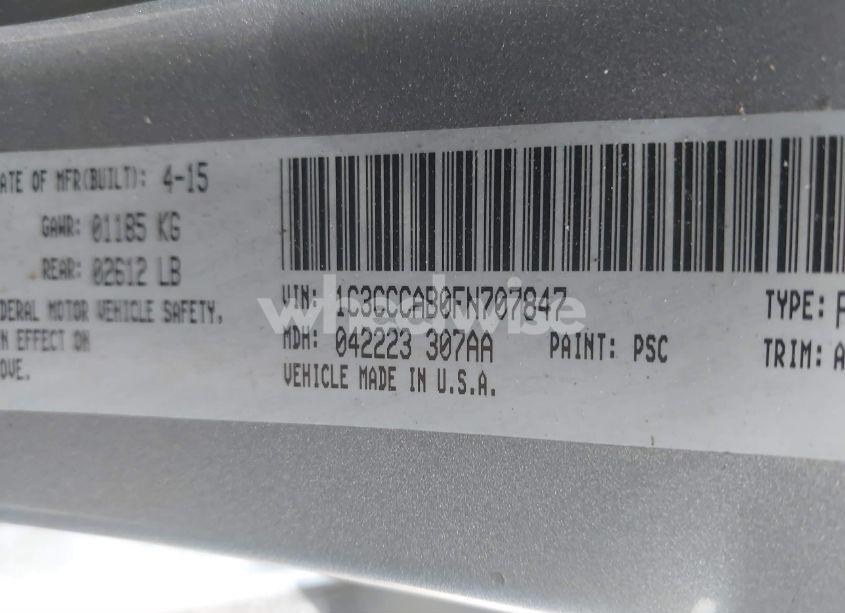 Photo 9 of 2015 Chrysler 200 LIMITED (VIN 1C3CCCAB0FN707847)